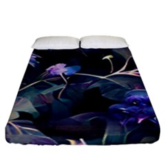 Dark Floral Fitted Sheet (king Size)