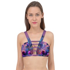 Floral Cage Up Bikini Top by Dazzleway