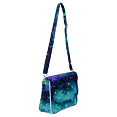 Blue Galaxy Shoulder Bag With Back Zipper by Dazzleway