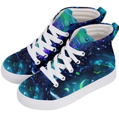 Blue Galaxy Kids  Hi-top Skate Sneakers by Dazzleway