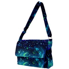 Blue Galaxy Full Print Messenger Bag (l)