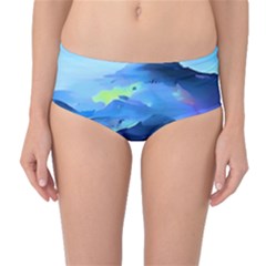 Moon mountains Mid-Waist Bikini Bottoms