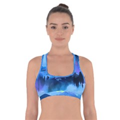 Moon Mountains Cross Back Sports Bra by Dazzleway