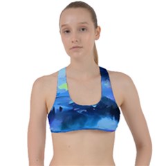 Moon Mountains Criss Cross Racerback Sports Bra by Dazzleway