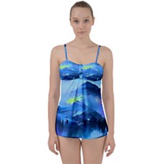 Moon Mountains Babydoll Tankini Set