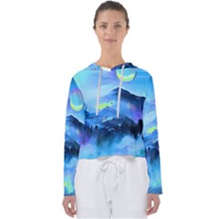 Moon Mountains Women s Slouchy Sweat by Dazzleway