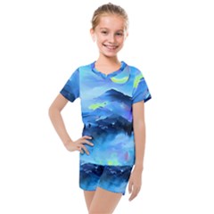 Moon mountains Kids  Mesh Tee and Shorts Set