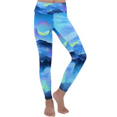 Moon mountains Kids  Lightweight Velour Classic Yoga Leggings