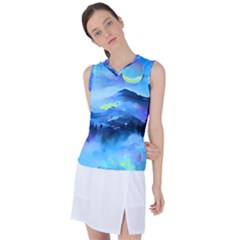 Moon mountains Women s Sleeveless Sports Top