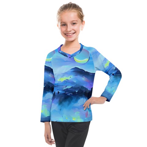 Moon Mountains Kids  Long Mesh Tee by Dazzleway