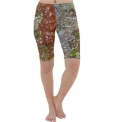 Colorful Abstract Texture Cropped Leggings  by dflcprintsclothing