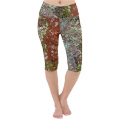 Colorful Abstract Texture Lightweight Velour Cropped Yoga Leggings by dflcprintsclothing