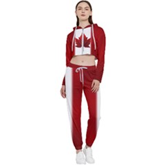 Canada Red Cropped Zip Up Lounge Set by CanadaSouvenirs