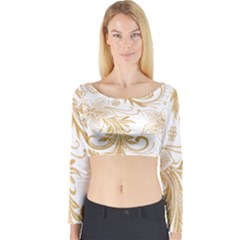 Flowers Shading Pattern Long Sleeve Crop Top by fashionpod