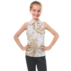 Flowers Shading Pattern Kids  Sleeveless Polo Tee