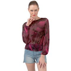 Peonies In Red Banded Bottom Chiffon Top by LavishWithLove