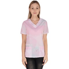 Watercolor Clouds Women s V-neck Scrub Top by Littlebird