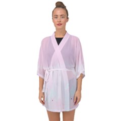 Watercolor Clouds Half Sleeve Chiffon Kimono by Littlebird