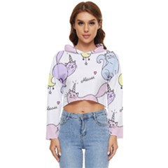  Cute Unicorn Cats Women s Lightweight Cropped Hoodie by Littlebird