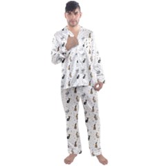 Cute Rabbit Men s Long Sleeve Satin Pajamas Set by SychEva