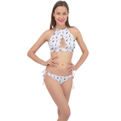 Cute Rabbit Cross Front Halter Bikini Set