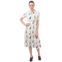 Cute Rabbit Keyhole Neckline Chiffon Dress by SychEva