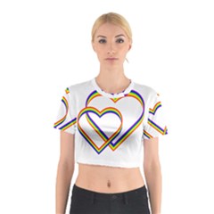 Rainbow Hearts Cotton Crop Top