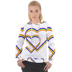 Rainbow Hearts Women s Overhead Hoodie