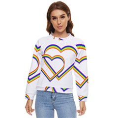 Rainbow Hearts Women s Long Sleeve Raglan Tee