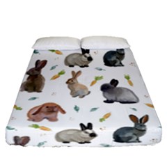 Cute Bunny Fitted Sheet (queen Size) by SychEva