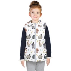 Cute Bunny Kids  Hooded Puffer Vest by SychEva