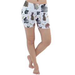 Cute Bunny Lightweight Velour Yoga Shorts by SychEva