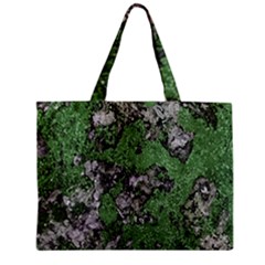 Modern Camo Grunge Print Zipper Mini Tote Bag