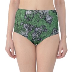 Modern Camo Grunge Print Classic High-Waist Bikini Bottoms