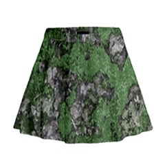 Modern Camo Grunge Print Mini Flare Skirt