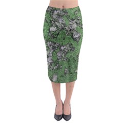 Modern Camo Grunge Print Midi Pencil Skirt