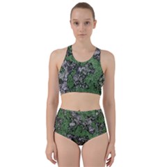 Modern Camo Grunge Print Racer Back Bikini Set