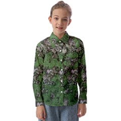 Modern Camo Grunge Print Kids  Long Sleeve Shirt