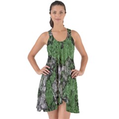 Modern Camo Grunge Print Show Some Back Chiffon Dress