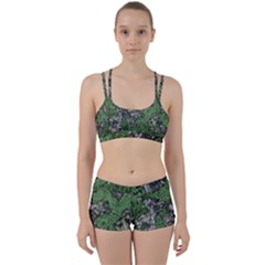 Modern Camo Grunge Print Perfect Fit Gym Set