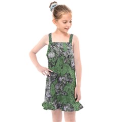 Modern Camo Grunge Print Kids  Overall Dress