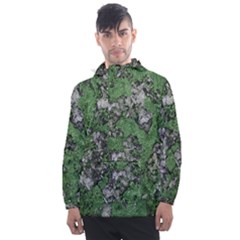 Modern Camo Grunge Print Men s Front Pocket Pullover Windbreaker