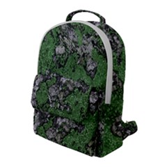 Modern Camo Grunge Print Flap Pocket Backpack (Large)