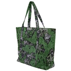 Modern Camo Grunge Print Zip Up Canvas Bag