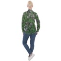 Modern Camo Grunge Print Women s Long Sleeve Pocket Shirt View2