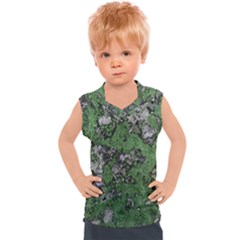 Modern Camo Grunge Print Kids  Sport Tank Top