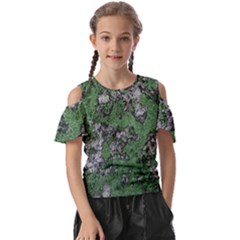 Modern Camo Grunge Print Kids  Butterfly Cutout Tee