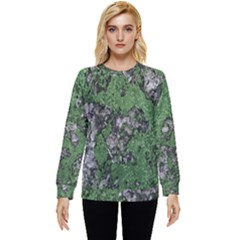 Modern Camo Grunge Print Hidden Pocket Sweatshirt