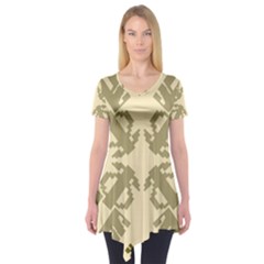 Abstract Pattern Geometric Backgrounds   Short Sleeve Tunic  by Eskimos