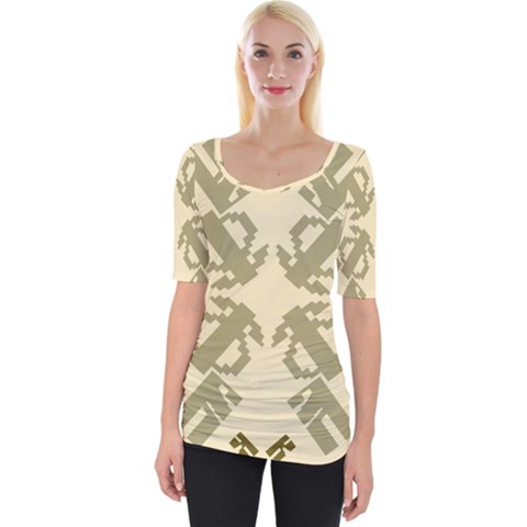 Abstract Pattern Geometric Backgrounds   Wide Neckline Tee by Eskimos